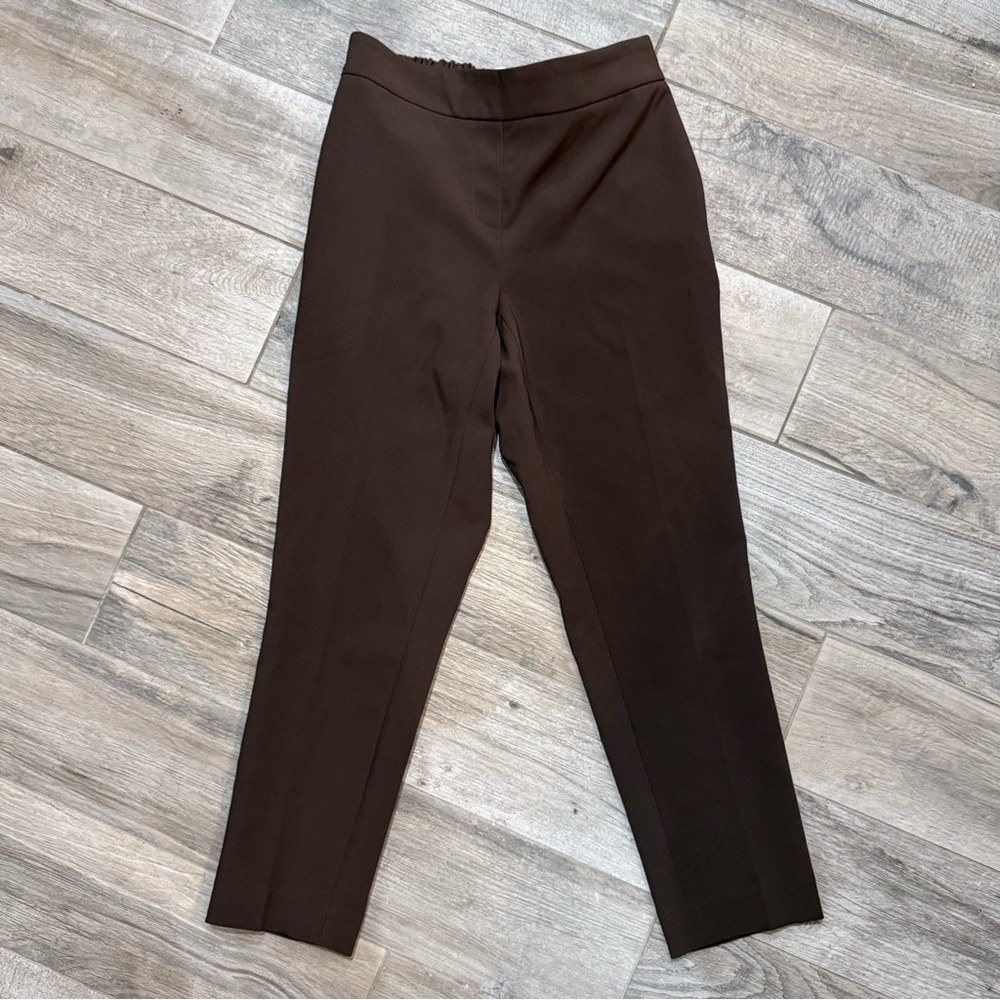 Calvin Klein Elastic-Back Cropped Pants Brown – Size Small (Approx. 4–6)